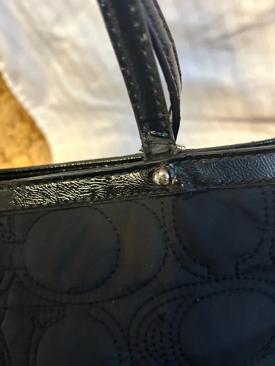 COACH Black Quilted Logo Tote Bag - Project Purse - Picture 5 of 8